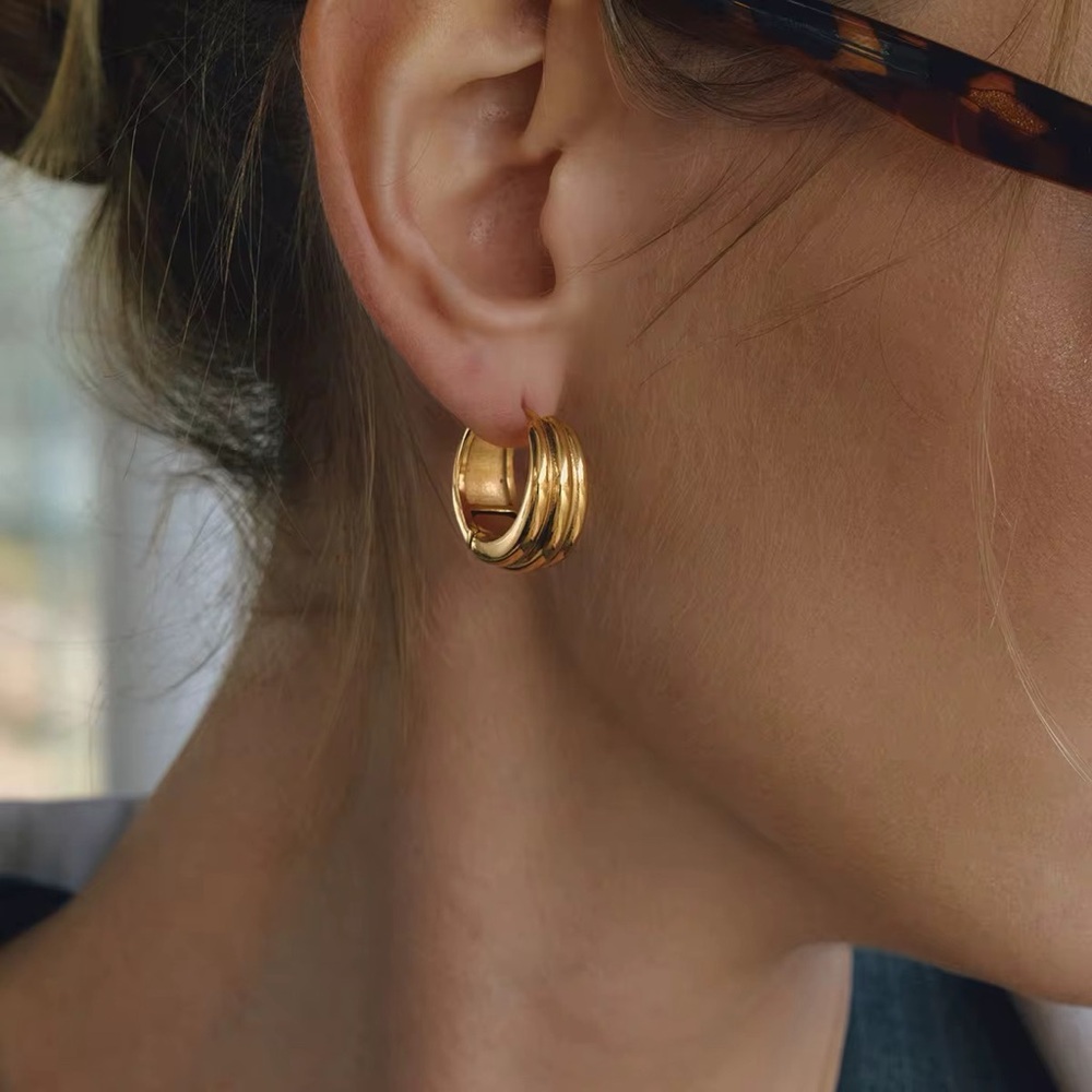 18K Gold Plated Hoop Earrings
